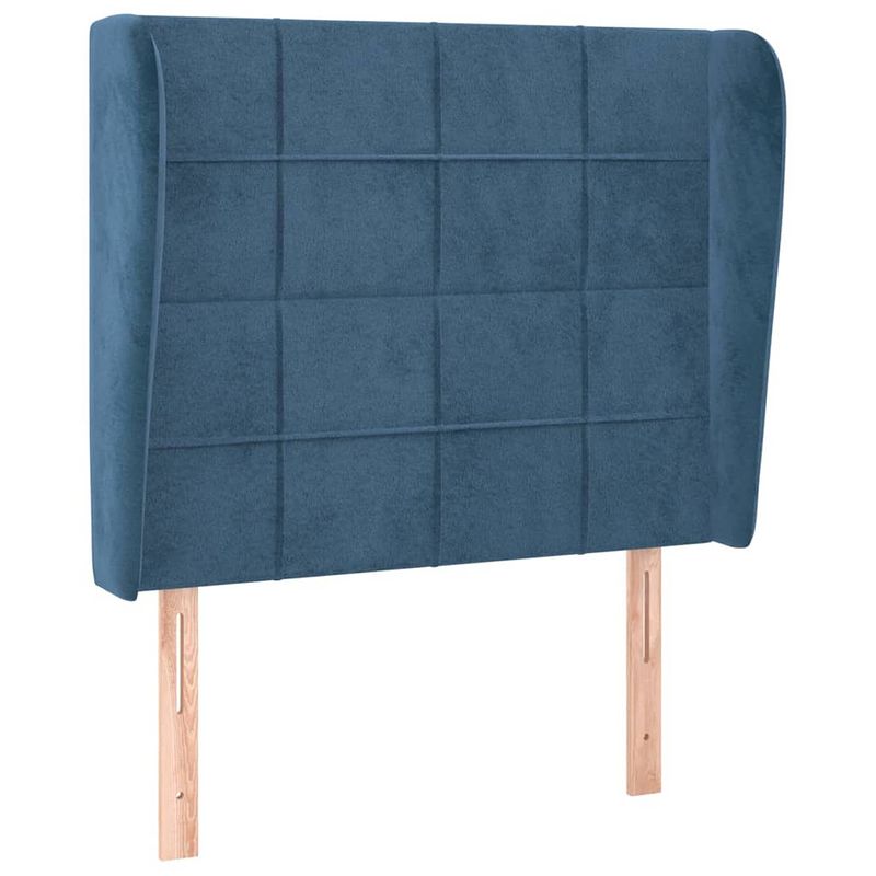 Foto van Vidaxl hoofdbord met randen 103x23x118/128 cm fluweel donkerblauw