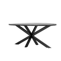 Foto van Giga meubel eettafel ovaal - zwart visgraat - 240cm - tafel max