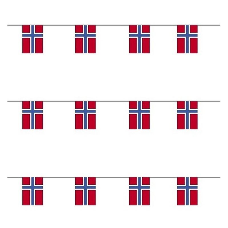 Foto van 3x papieren slingers noorwegen - vlaggenlijnen