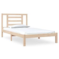 Foto van The living store massief grenenhouten bedframe - 205.5 x 95.5 x 31 cm - rustieke uitstraling