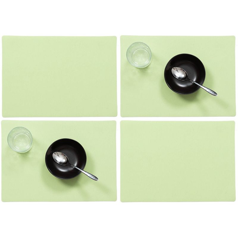 Foto van Set van 6x stuks stevige luxe tafel placemats plain mintgroen 30 x 43 cm - placemats