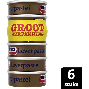 Foto van Unox leverpastei regulier 6 x 56g bij jumbo