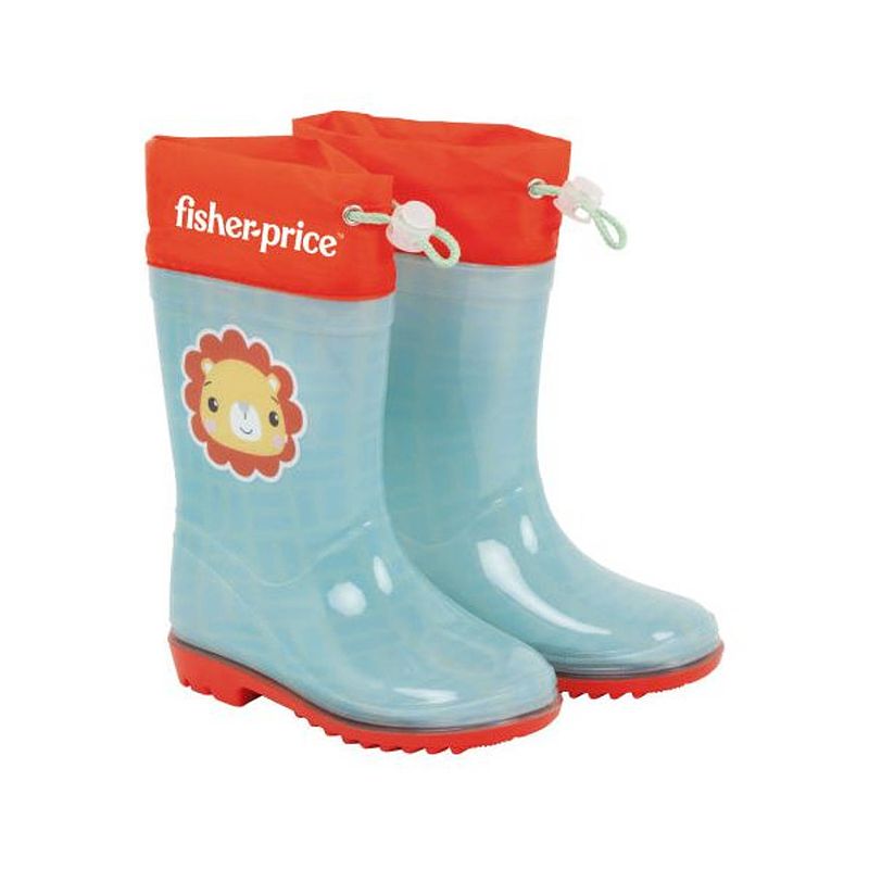 Foto van Regenlaarzen fisher-price junior pvc/textiel lichtblauw/rood maat 26