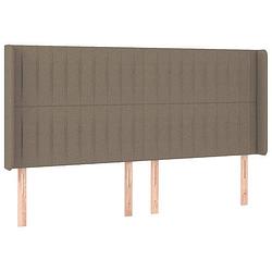 Foto van Vidaxl hoofdbord met randen 203x16x118/128 cm stof taupe