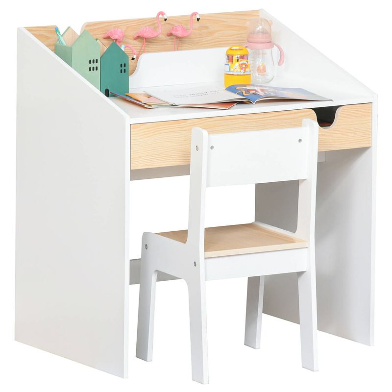 Foto van Kinderzitgroep 2-delig- speelgoed - kinderstoel - speeltafel - bureau - mdf - 70x50x75 cm