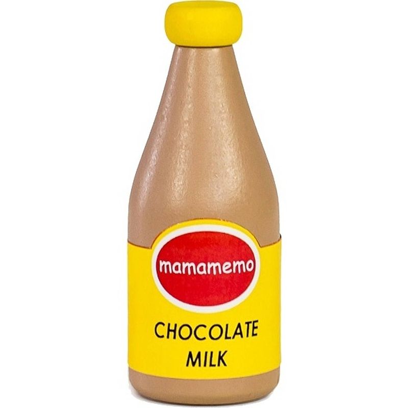 Foto van Mamamemo pak chocolademelk hout 10 x 4 cm bruin/geel