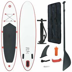 Foto van Vidaxl stand up paddle board opblaasbaar met accessoires rood en wit