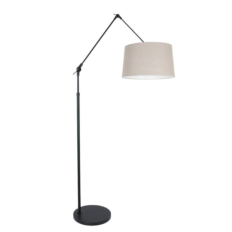 Foto van Steinhauer vloerlamp prestige chic 8185 zwart kap linnen grijs