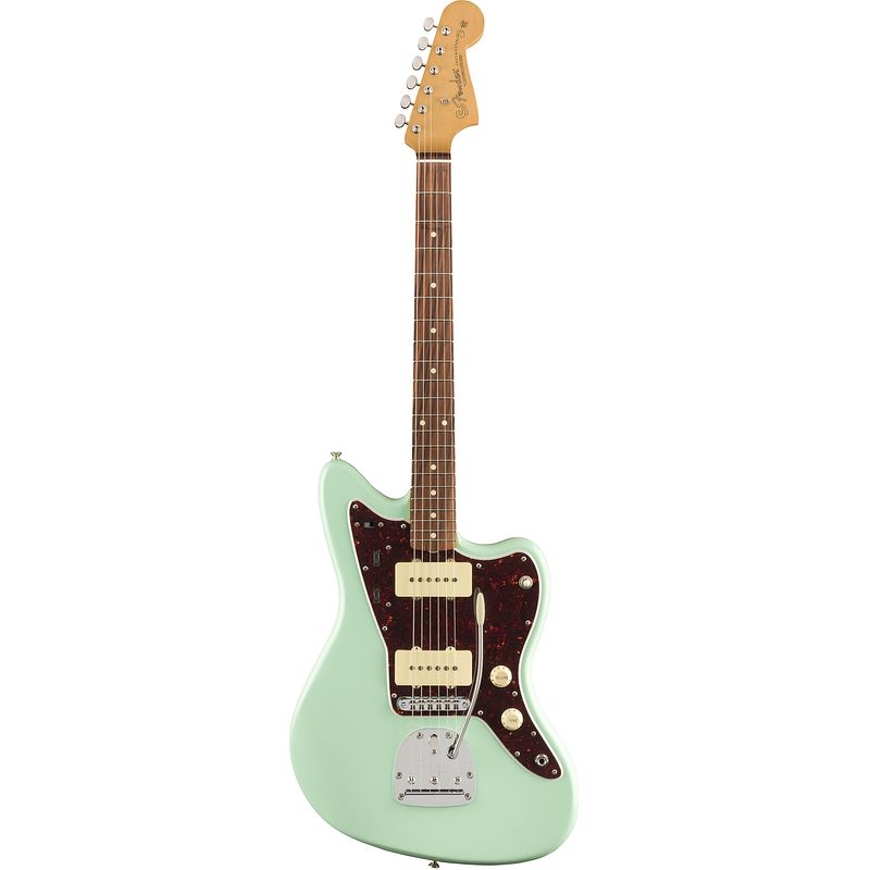 Foto van Fender vintera 60s jazzmaster mod surf green pf met gigbag