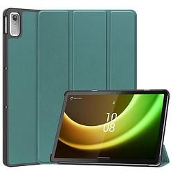 Foto van Basey lenovo tab p11 (2e gen) hoesje kunstleer hoes case cover lenovo tab p11 (2e gen)-donkergroen