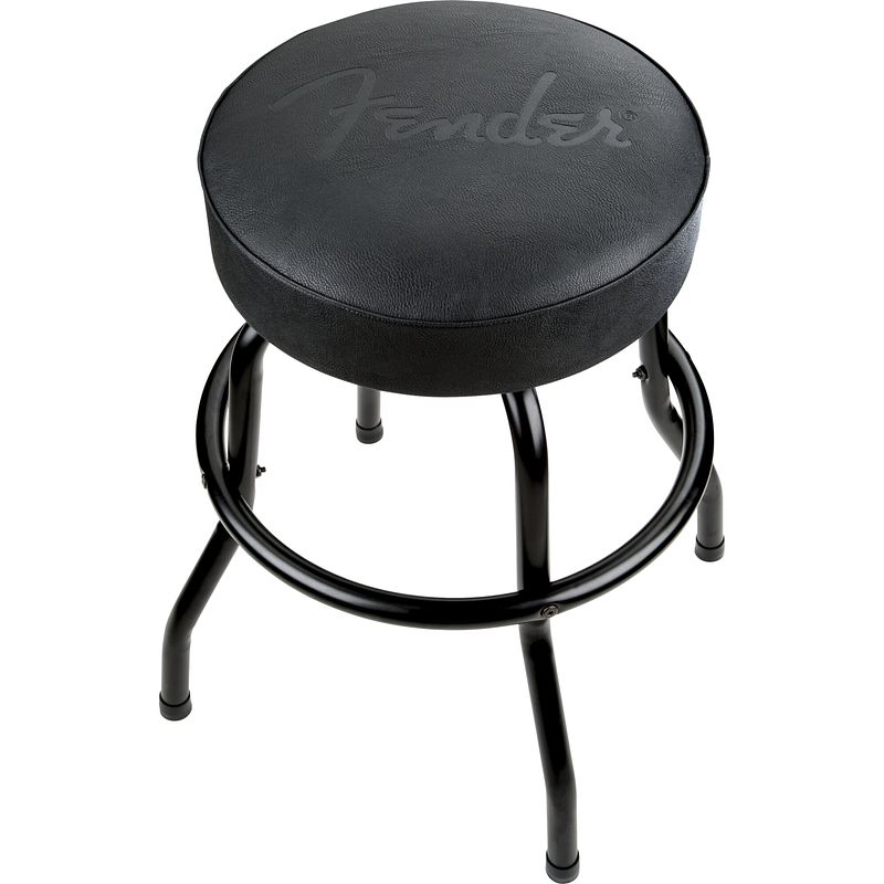 Foto van Fender embossed black logo barstool 24" black/black (61 cm) gitaarkruk