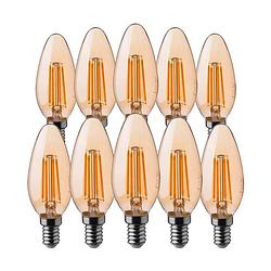 Foto van V-tac vt-1955 10-pack filament led lampen kaars - e14 - 4w - 350 lm -