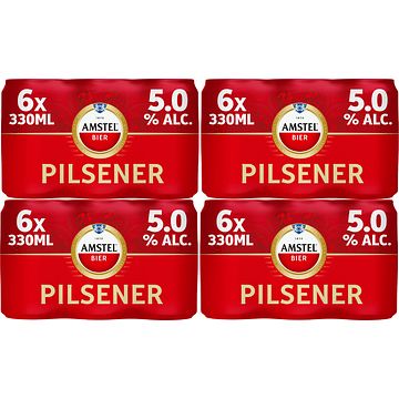 Foto van Amstel pilsener blik 4 x 6 x 330ml bij jumbo