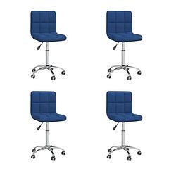 Foto van Vidaxl eetkamerstoelen draaibaar 4 st stof blauw