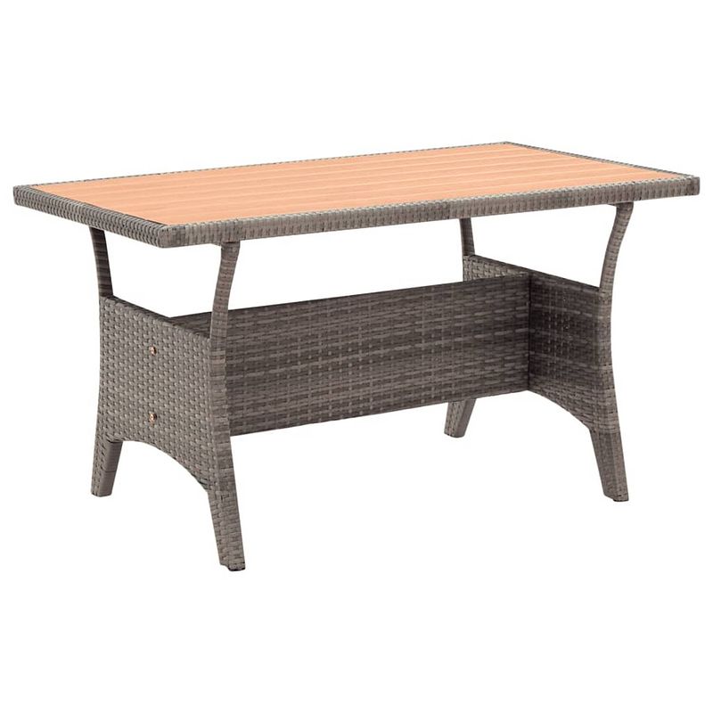 Foto van Vidaxl tuintafel 120x70x66 cm poly rattan grijs