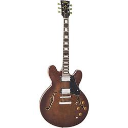 Foto van Vintage vsa500 reissued natural walnut semi-akoestische gitaar