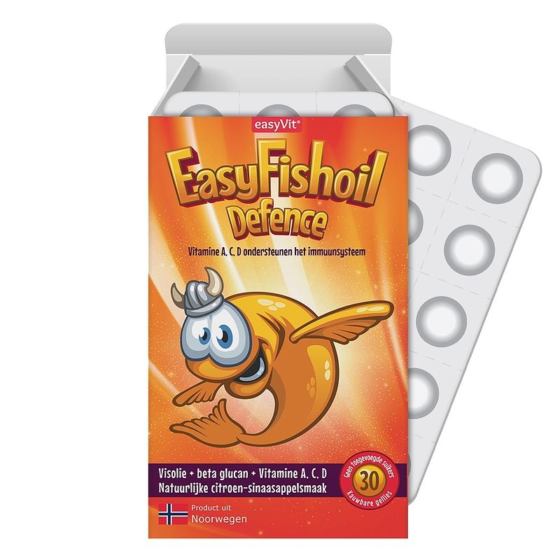 Foto van Easyvit easyfishoil defence kauwtabletten