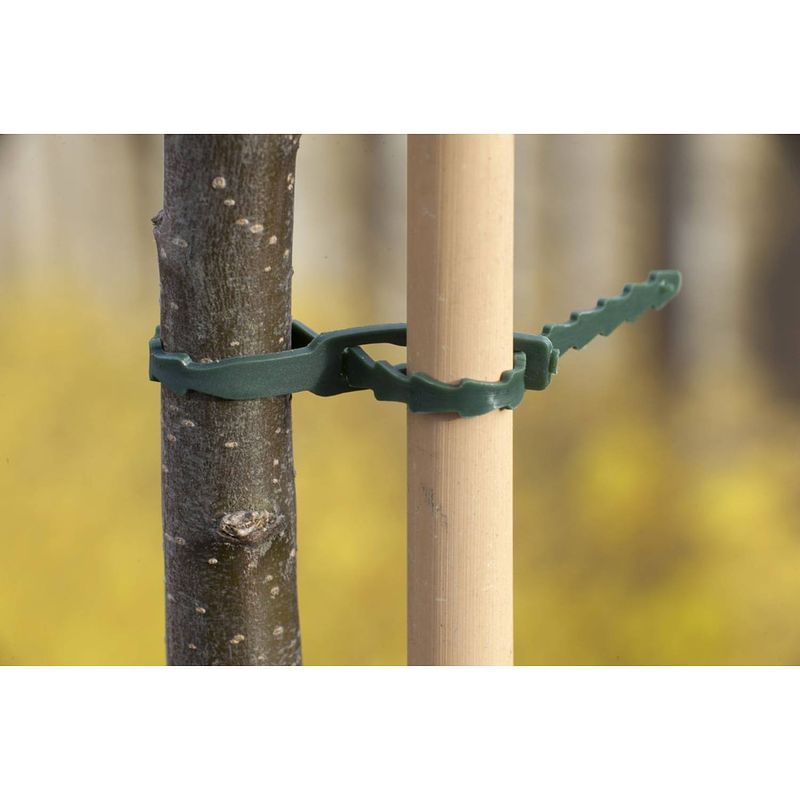 Foto van Nature - 2 stuks universele bindband met rattenstaartsluting groen 23cm set a 30 stuks