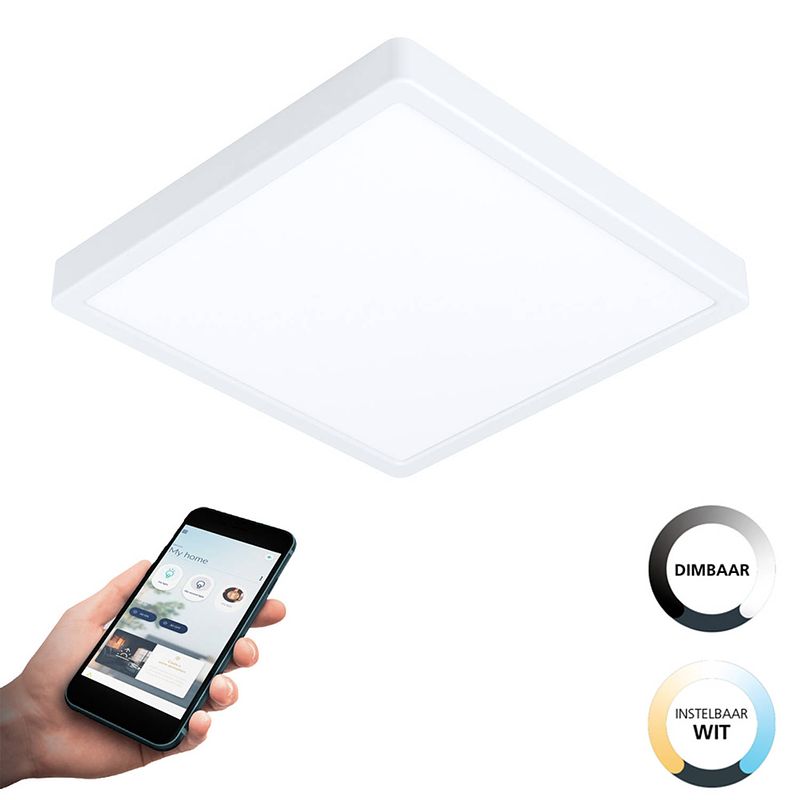 Foto van Eglo connect.z fueva-z smart opbouwlamp - 28,5 cm - wit - instelbaar wit licht - dimbaar - zigbee