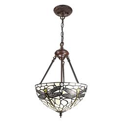 Foto van Haes deco - hanglamp tiffany wit ø 31x126 cm e27/max 2x40w