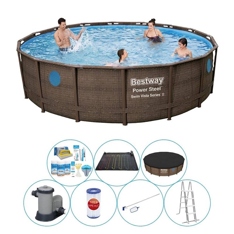 Foto van Bestway power steel swim vista rond 488x122 cm - zwembad deal