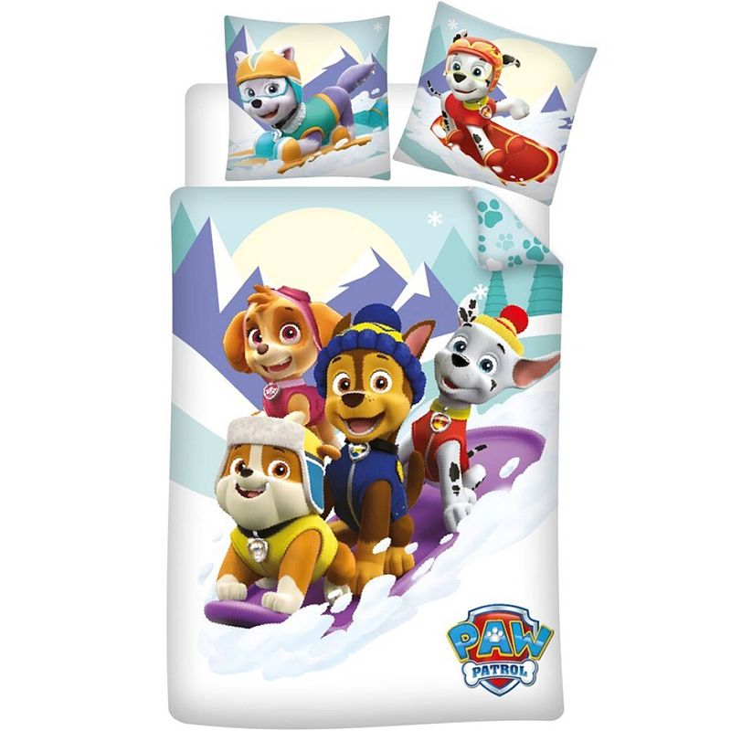 Foto van Paw patrol dekbedovertrek snow fun - eenpersoons - 140 x 200 - katoen flanel