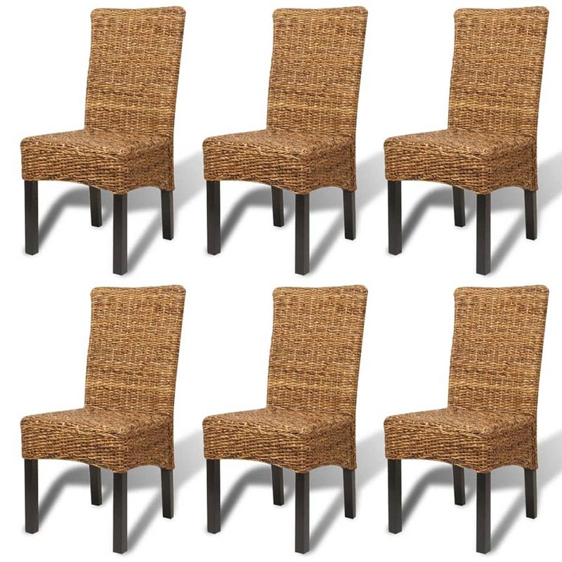 Foto van Vidaxl eetkamerstoelen 6 stuks abaca bruin