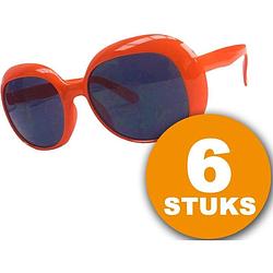 Foto van Oranje feestbril 6 stuks oranje bril partybril ""julie"" feestkleding ek/wk voetbal oranje versiering versierpakket