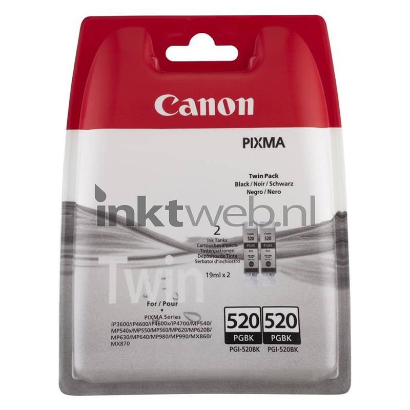 Foto van Canon pgi-520bk twinpack zwart cartridge