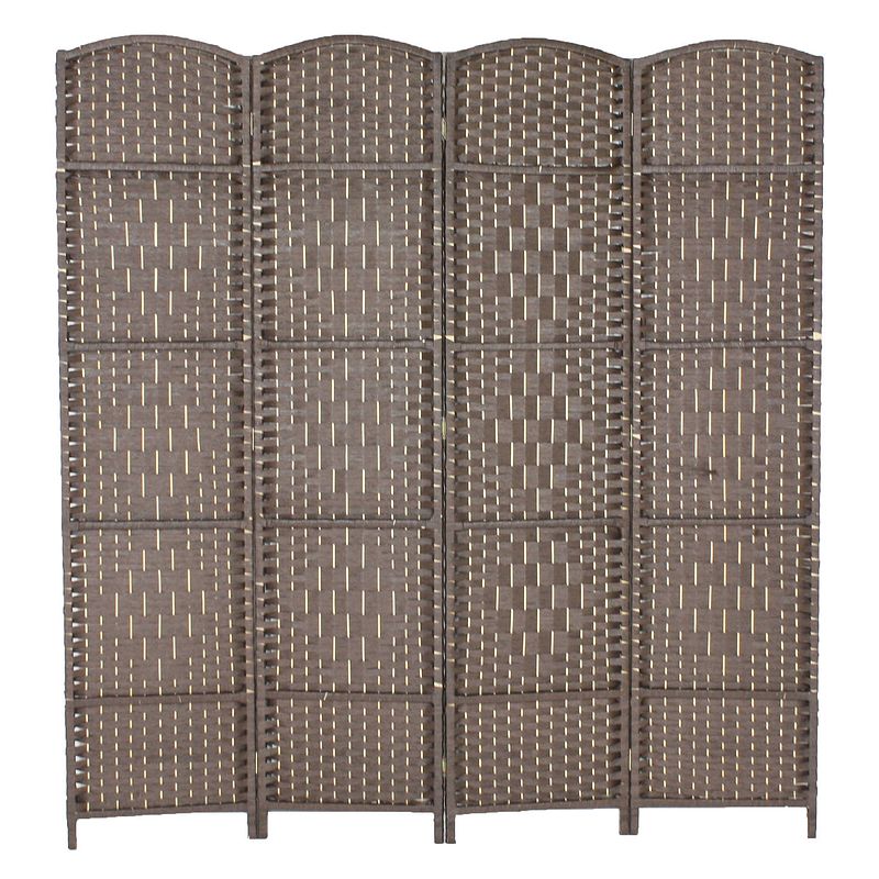 Foto van Lowander kamerscherm 170x160 cm - roomdivider scheidingswand - 4 panelen - bruin