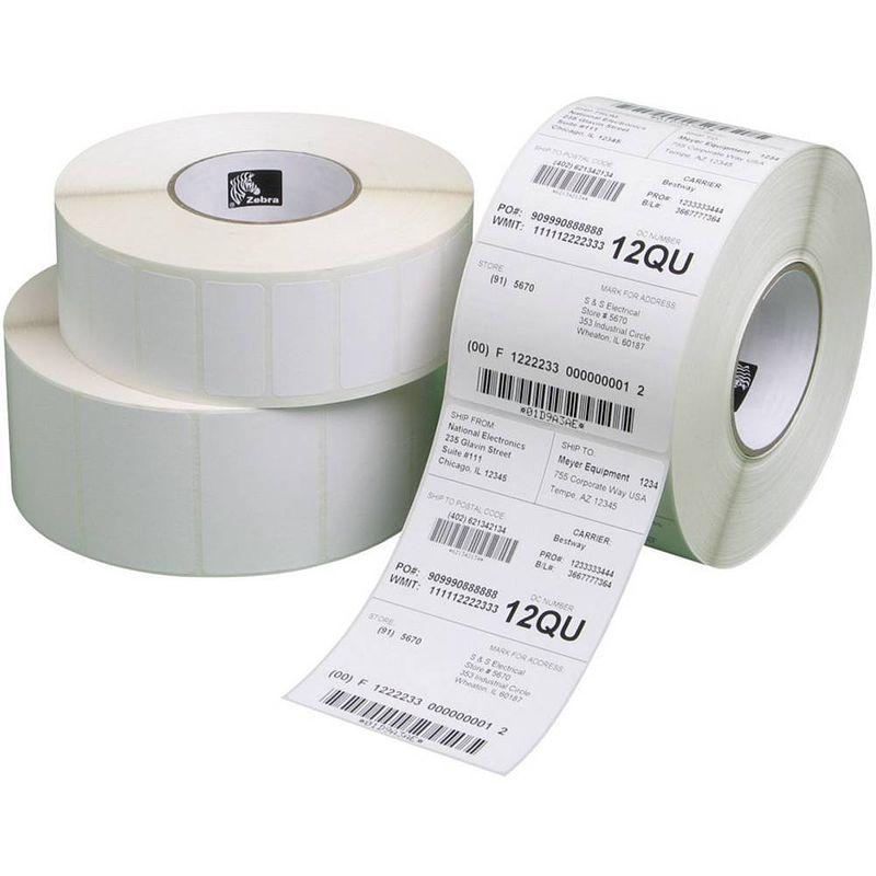 Foto van Zebra rol met etiketten 57 x 76 mm thermisch papier wit 11160 stuk(s) permanent 3007209-t universele etiketten