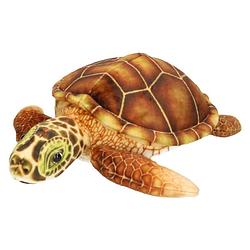 Foto van Pluche bruine zeeschildpad knuffel 25 cm speelgoed - knuffel zeedieren