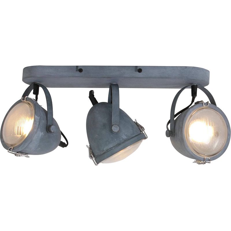 Foto van Lightning - industriele wandlamp 3-l spot medium - grijs