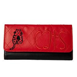 Foto van Biggdesign cats dames portemonnee - portefeuille vrouwen - rood zwart