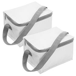 Foto van Trendoz set van 2x stuks kleine koeltas wit voor 6 blikjes met rits en draagband - koeltas