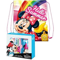 Foto van Disney minnie mouse lunchbox set voor kinderen - 3-delig - blauw/roze - incl. gymtas/schooltas - lunchboxen