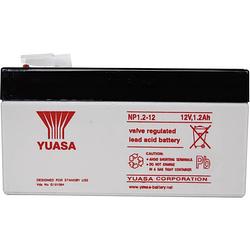 Foto van Yuasa np1.2-12 loodaccu 12 v 1.2 ah loodvlies (agm) (b x h x d) 97 x 55 x 48 mm kabelschoen 4.8 mm onderhoudsvrij, vds-certificering