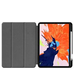 Foto van Just in case tri-fold apple ipad pro 12,9 inch (2020) book case met pencil houder grijs