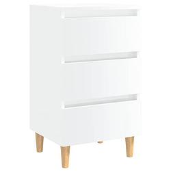 Foto van The living store bedkastje - scandinavisch design - 3 lades - hoogglans wit - 40 x 35 x 69 cm