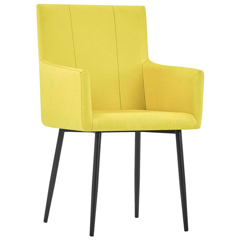 Foto van The living store eetkamerstoelen - geel - 52 x 59.5 x 93 cm - polyester 100%