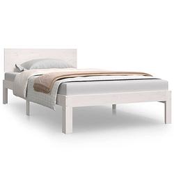 Foto van The living store bedframe massief grenenhout - 205.5 x 103.5 x 69.5 cm - wit