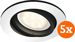 Foto van Philips hue milliskin inbouwspot white ambiance rond aluminium 5-pack