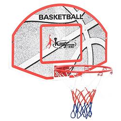 Foto van The living store basketbalset - stevige basketbalset - hdpe - 66x44.5cm - geschikt voor binnen en buiten