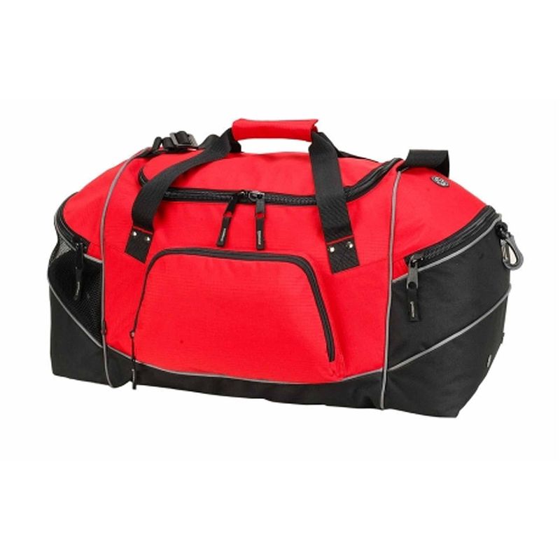 Foto van Reistas/weekendtas/sporttas model daytona - 60 x 31 x 27 cm - 4 vakken - rood/zwart - reistas (volwassen)