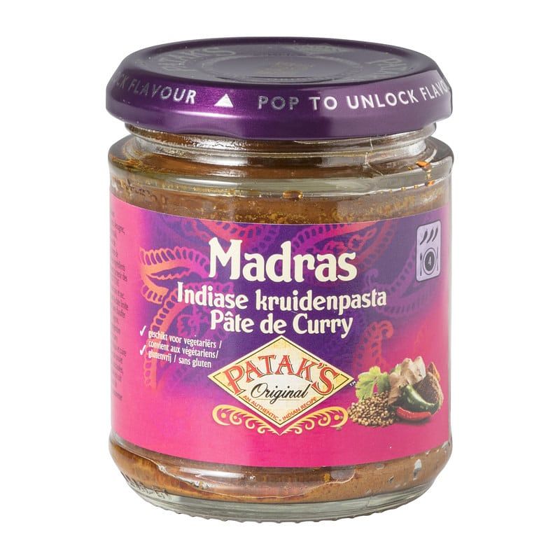 Foto van Patak's original madras indiase kruidenpasta 165g bij jumbo