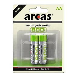 Foto van Arcas rechargeable nimh aa/hr6 800mah blister 2