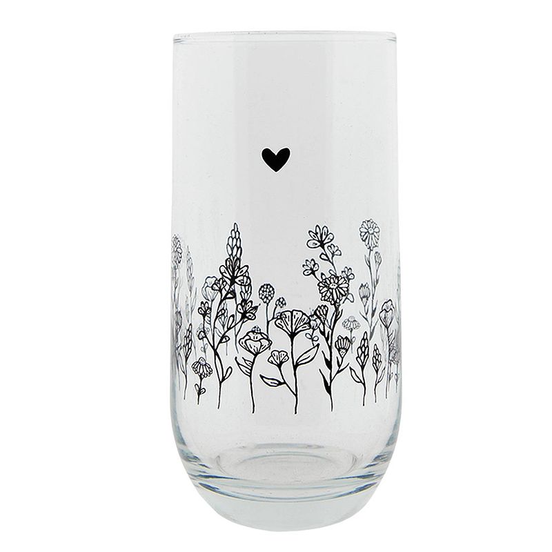 Foto van Clayre & eef waterglas ø 6*14 cm / 280 ml transparant glas bloemen drinkbeker drinkglas transparant drinkbeker