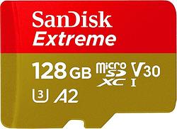 Foto van Sandisk microsdxc geheugenkaart - 128gb - extreme - u3 - v30