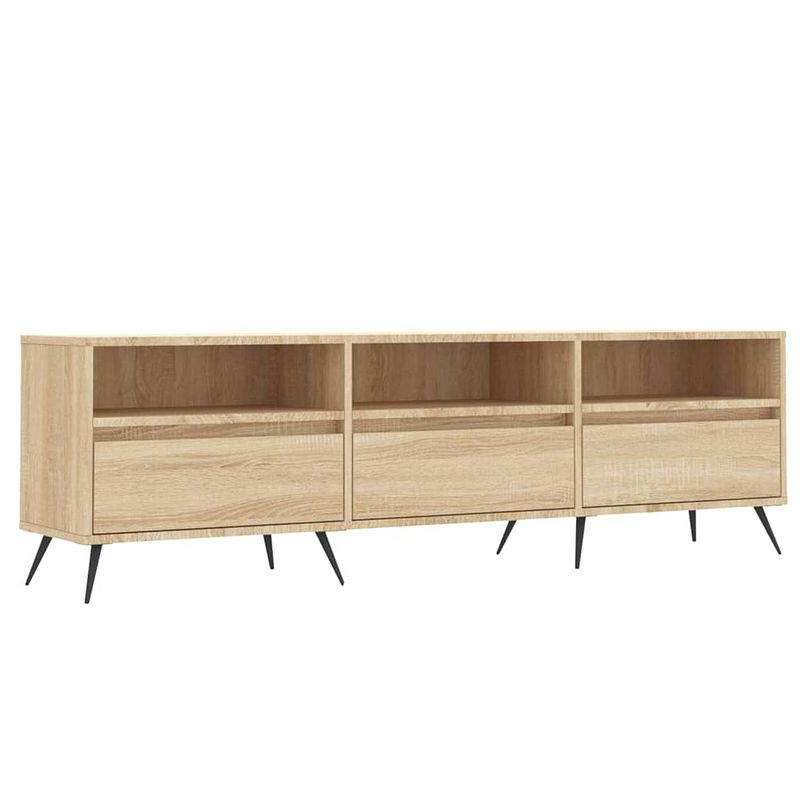 Foto van The living store tv-meubel sonoma eiken - 150 x 30 x 44.5 cm - veel opbergruimte