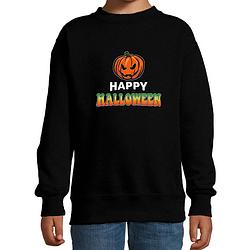 Foto van Halloween pompoen / happy halloween horror trui zwart voor kinderen - verkleed sweater 7-8 jaar (122/128) - feesttruien